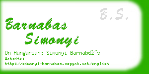 barnabas simonyi business card